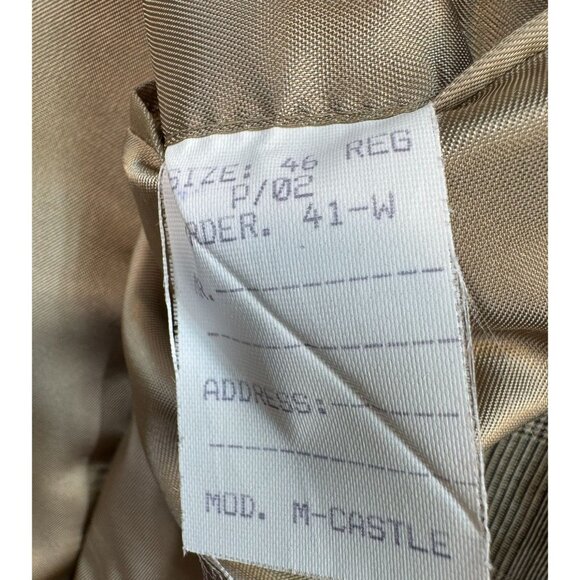 Bill Blass Mens Plaid Blazer Jacket Size 46 Reg Tan Checkered Wool Blend - Picture 5 of 14